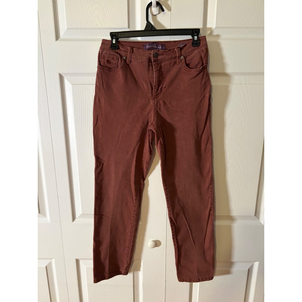 Gloria Vanderbilt Amanda Jeans Womens 6P Rust Brown High Rise Tapered Stretch